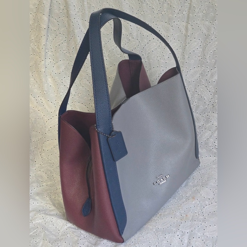 Coach 76088 Hadley Hobo In Colorblock (Baby Blue/Blue/Red) - EUC - Picture 6 of 10